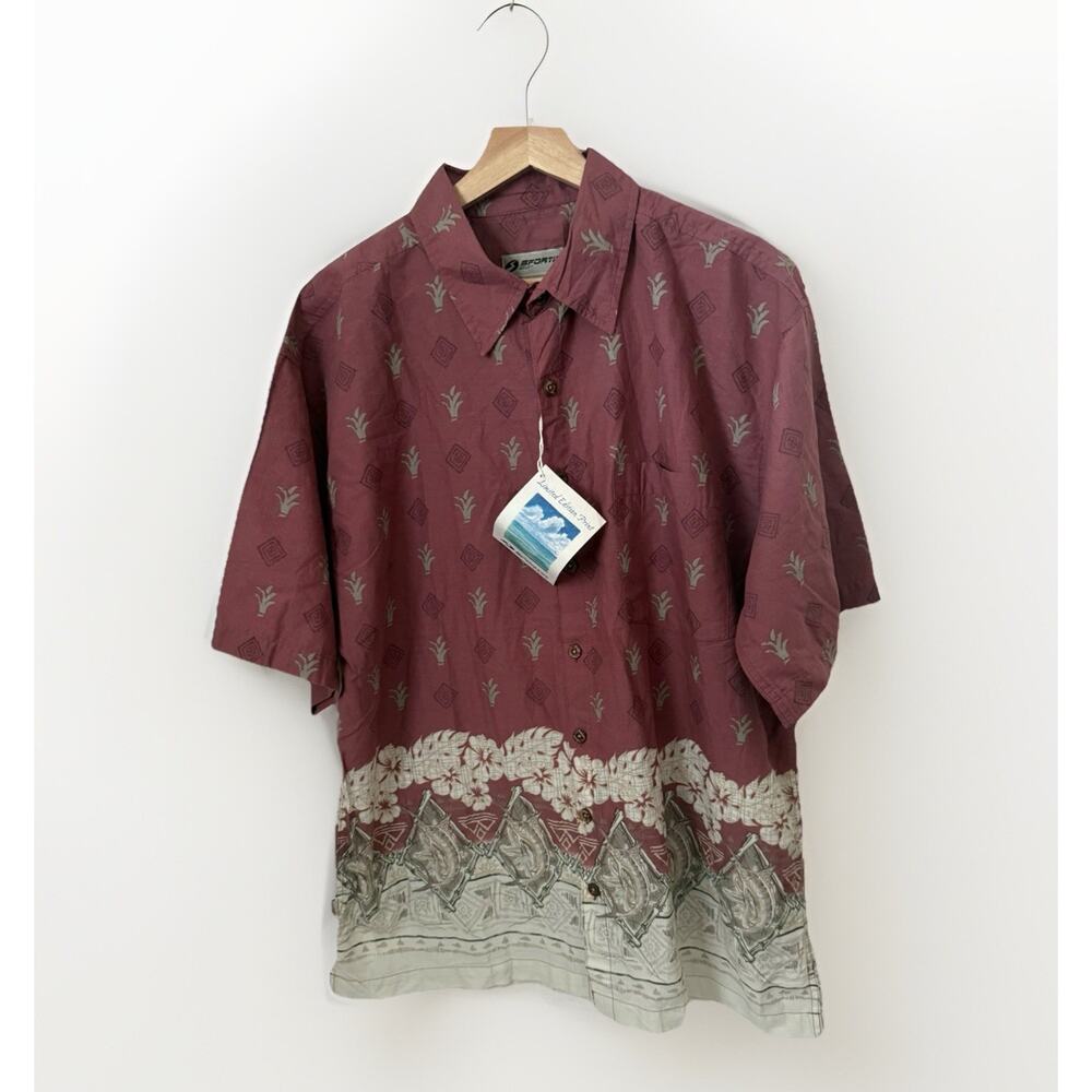 Sportif USA Shirt Tropical Marlin Dance Red Rock Limited Edition Print Hawaiian